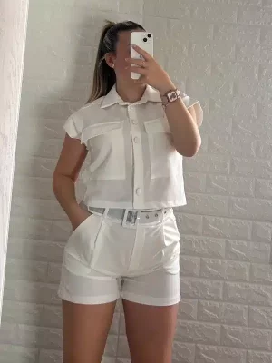Short Básico Blanco + Cinturón